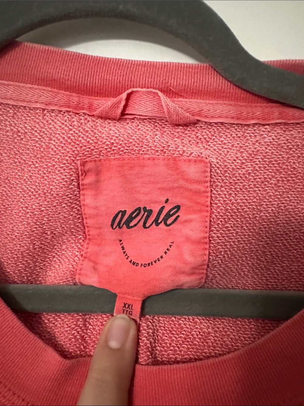 aerie Crewneck Sweatshirt with Heart Embroidery - Picture 2 of 3